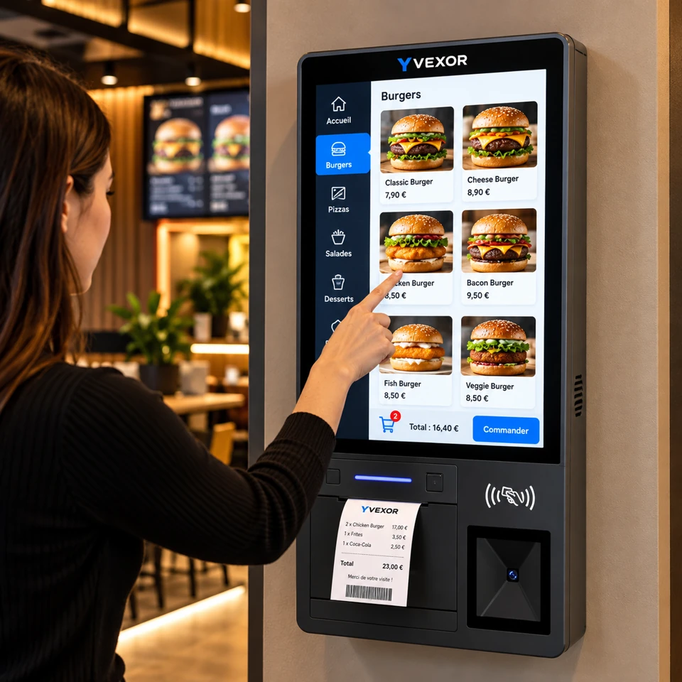 Borne murale tout-en-un pour commande et paiement — vue 1