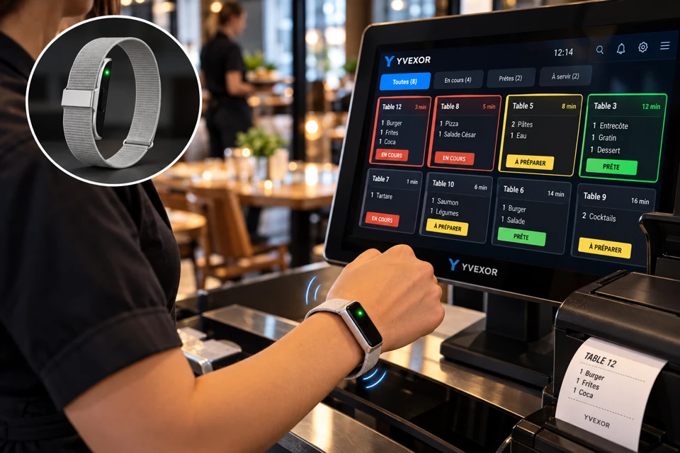Bracelet connecté relié à votre caisse YVEXOR — vue 1