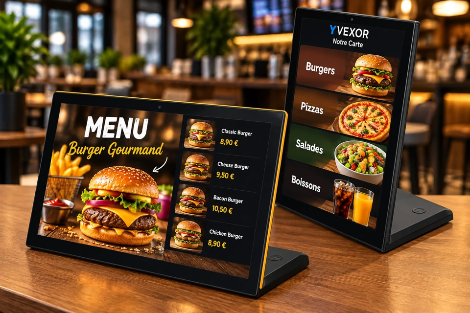 Écran Android 10,1" pour présentation de menu — vue 1