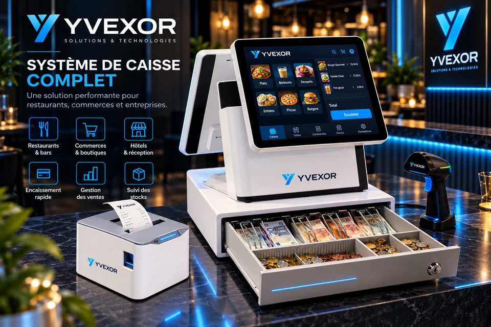 Système de caisse POS complet avec écran tactile — vue 1