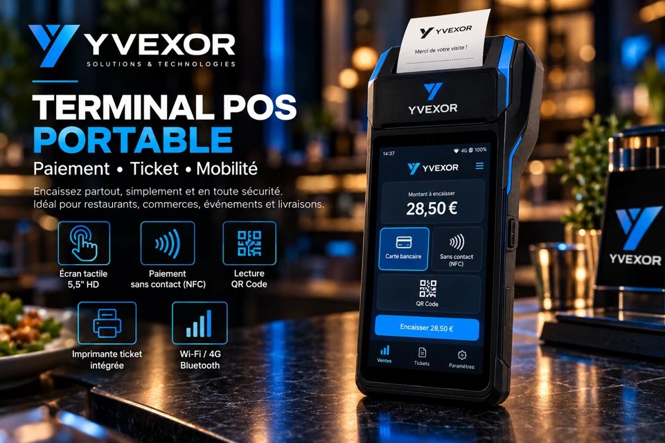 Terminal POS portable avec imprimante intégrée — vue 1
